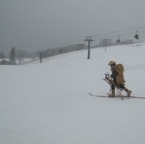 Old-time skiier